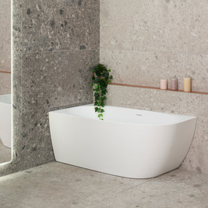 Byron Egg 1400mm Left Corner Freestanding Bath, Matte White