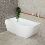Byron Egg 1400mm Left Corner Freestanding Bath, Matte White