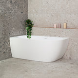 Byron Egg 1400mm Left Corner Freestanding Bath, Matte White