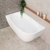 Byron Egg 1400mm Left Corner Freestanding Bath, Matte White