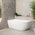 Byron Egg 1500mm Left Corner Freestanding Bath, Gloss White
