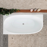 Byron Egg 1500mm Left Corner Freestanding Bath, Matte White