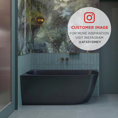 Byron Egg 1600mm Left Corner Freestanding Bath, Matte Black