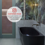 Byron Egg 1400mm Left Corner Freestanding Bath, Matte Black