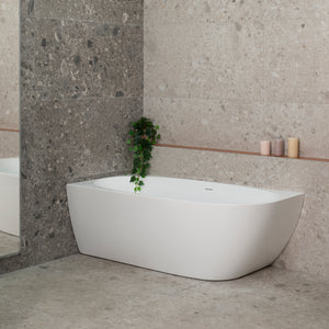 Byron Egg 1600mm Left Corner Freestanding Bath, Gloss White