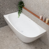 Byron Egg 1600mm Left Corner Freestanding Bath, Gloss White