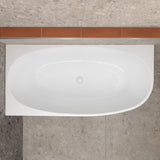Byron Egg 1600mm Left Corner Freestanding Bath, Gloss White