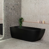 Byron Egg 1600mm Left Corner Freestanding Bath, Matte Black