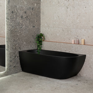 Byron Egg 1600mm Left Corner Freestanding Bath, Matte Black