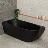 Byron Egg 1600mm Left Corner Freestanding Bath, Matte Black