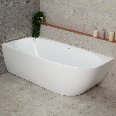 Byron Egg 1700mm Left Corner Freestanding Bath, Gloss White