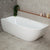 Byron Egg 1700mm Left Corner Freestanding Bath, Gloss White