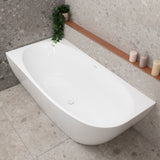 Byron Egg 1700mm Left Corner Freestanding Bath, Gloss White