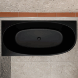 Byron Egg 1700mm Left Corner Freestanding Bath, Matte Black
