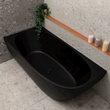 Byron Egg 1700mm Left Corner Freestanding Bath, Matte Black