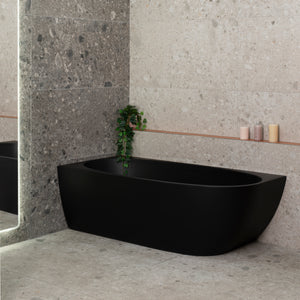 Byron Egg 1700mm Left Corner Freestanding Bath, Matte Black