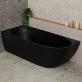 Byron Egg 1700mm Left Corner Freestanding Bath, Matte Black