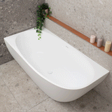 Byron Egg 1700mm Left Corner Freestanding Bath, Matte White