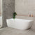 Byron Egg 1700mm Left Corner Freestanding Bath, Matte White