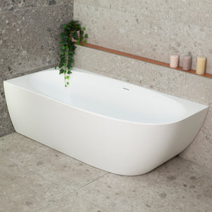 Byron Egg 1700mm Left Corner Freestanding Bath, Matte White
