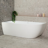 Byron Egg 1700mm Left Corner Freestanding Bath, Matte White