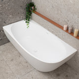 Byron Egg 1700mm Left Corner Freestanding Bath, Matte White