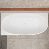 Byron Egg 1700mm Left Corner Freestanding Bath, Matte White