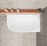 Byron Egg 1200mm Right Corner Freestanding Bath, Gloss White