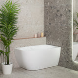 Byron Egg 1200mm Right Corner Freestanding Bath, Gloss White
