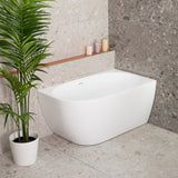 Byron Egg 1200mm Right Corner Freestanding Bath, Gloss White