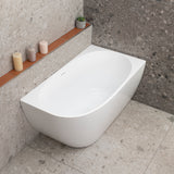 Byron Egg 1200mm Right Corner Freestanding Bath, Gloss White