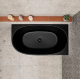 Byron Egg 1200mm Right Corner Freestanding Bath, Matte Black