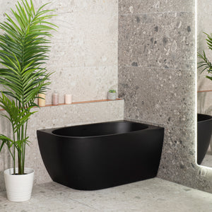 Byron Egg 1200mm Right Corner Freestanding Bath, Matte Black