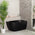 Byron Egg 1200mm Right Corner Freestanding Bath, Matte Black