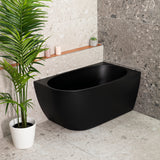 Byron Egg 1200mm Right Corner Freestanding Bath, Matte Black