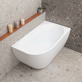 Byron Egg 1200mm Right Corner Freestanding Bath, Matte White