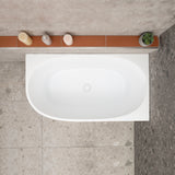 Byron Egg 1200mm Right Corner Freestanding Bath, Matte White