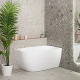 Byron Egg 1200mm Right Corner Freestanding Bath, Matte White