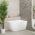 Byron Egg 1200mm Right Corner Freestanding Bath, Matte White