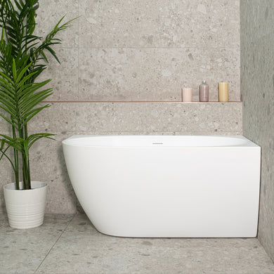 Byron Egg 1200mm Right Corner Freestanding Bath, Matte White