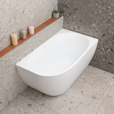 Byron Egg 1200mm Right Corner Freestanding Bath, Matte White