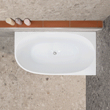 Byron Egg 1300mm Right Corner Freestanding Bath, Gloss White
