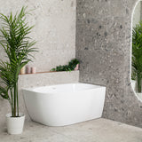 Byron Egg 1300mm Right Corner Freestanding Bath, Gloss White