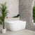 Byron Egg 1300mm Right Corner Freestanding Bath, Gloss White