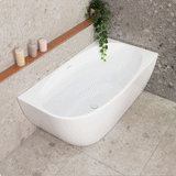 Byron Egg 1400mm Right Corner Freestanding Bath, Gloss White