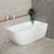 Byron Egg 1400mm Right Corner Freestanding Bath, Gloss White