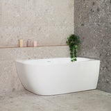 Byron Egg 1400mm Right Corner Freestanding Bath, Gloss White