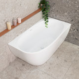 Byron Egg 1400mm Right Corner Freestanding Bath, Gloss White