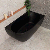 Byron Egg 1400mm Right Corner Freestanding Bath, Matte Black