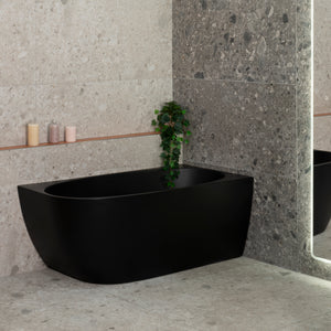 Byron Egg 1400mm Right Corner Freestanding Bath, Matte Black